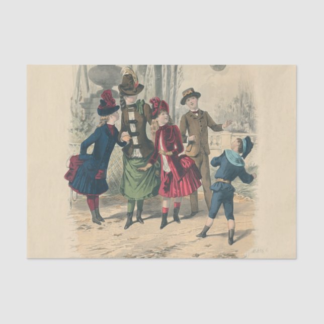 Papel De Seda Familia Infantil Vieja Victoriana (Anverso)