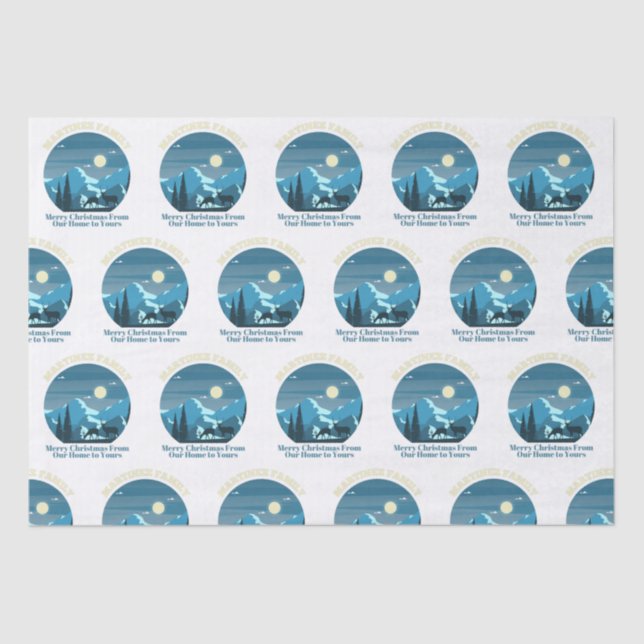 Papel De Seda Familia Martinez Feliz Navidad desde nuestro hogar (Anverso)