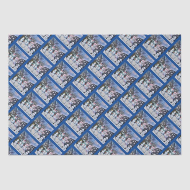 Papel De Seda Familia Snowman (Anverso)