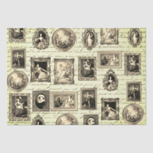 Papel De Seda Famoso arte rococó enmarcado en decorativo antiguo