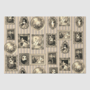 Papel De Seda Famoso arte rococó enmarcado en decorativo antiguo