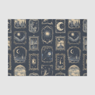 Papel De Seda Fancy Framed Celestial Pictures on Blue Background