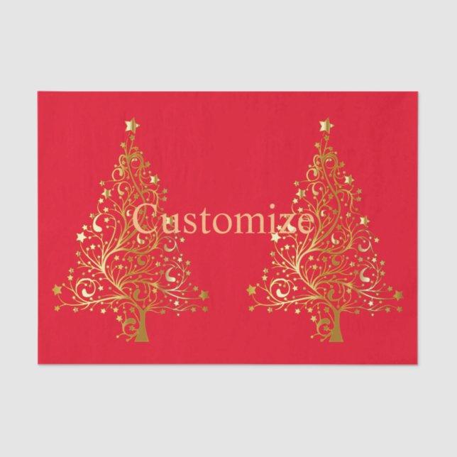 Papel De Seda Fancy Gold Christmas Tree Thunder_Cove (Anverso)