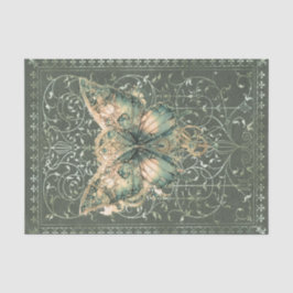 Papel De Seda Fancy Green Steampunk Butterfly