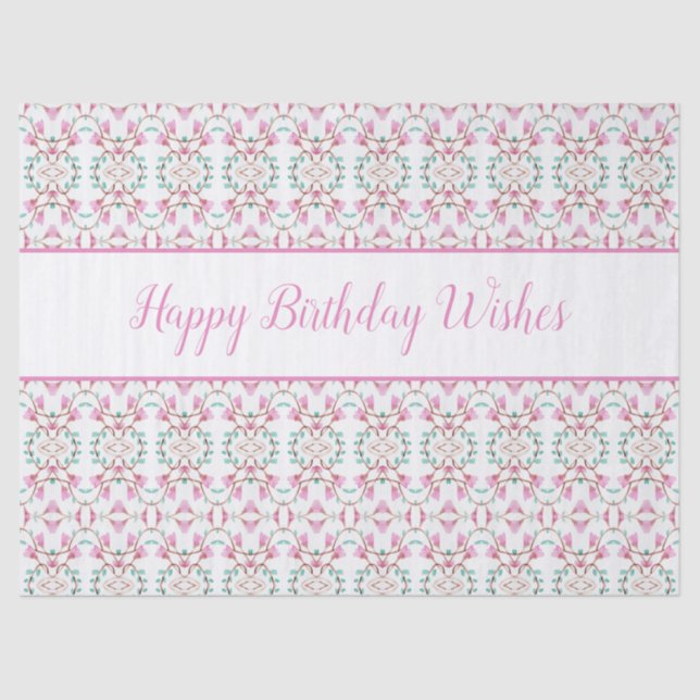 Papel De Seda Fancy Happy Birday Tissue Paper (Anverso)