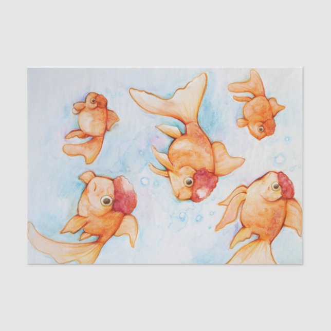 Papel De Seda Fancy Oranda Goldfish (Anverso)