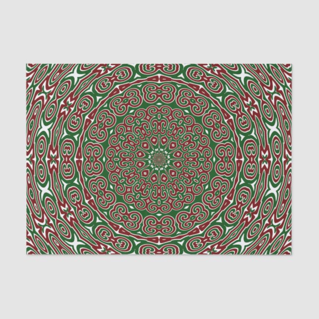 Papel De Seda Fancy Ornate Maximalist Groovy Navidades Mandala (Anverso)