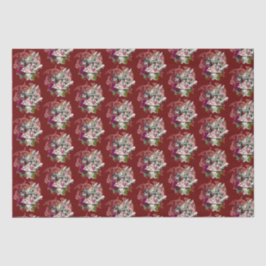 Papel De Seda Fancy Wonderland White Rabbit On Red