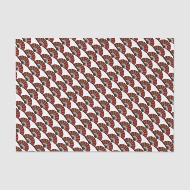 Papel De Seda Fans antiguas japonesas rojas (Anverso)