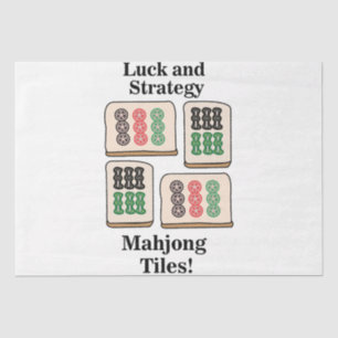 Papel De Seda Fans de Mahjong Tiles Luck Strategy Player