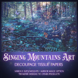 Papel De Seda Fantasía Árboles mariposa Depuración de Woodland