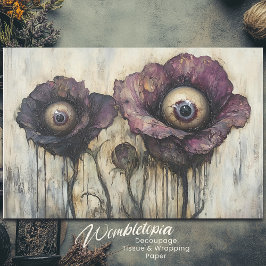 Papel De Seda Fantasía Bouquet Morado Floral Con Ojos Decorados