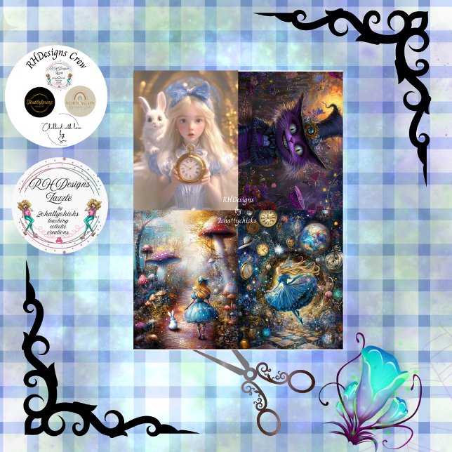 Papel De Seda Fantasía caprichosa Pascua Chica Gato púrpura (Subido por el creador)