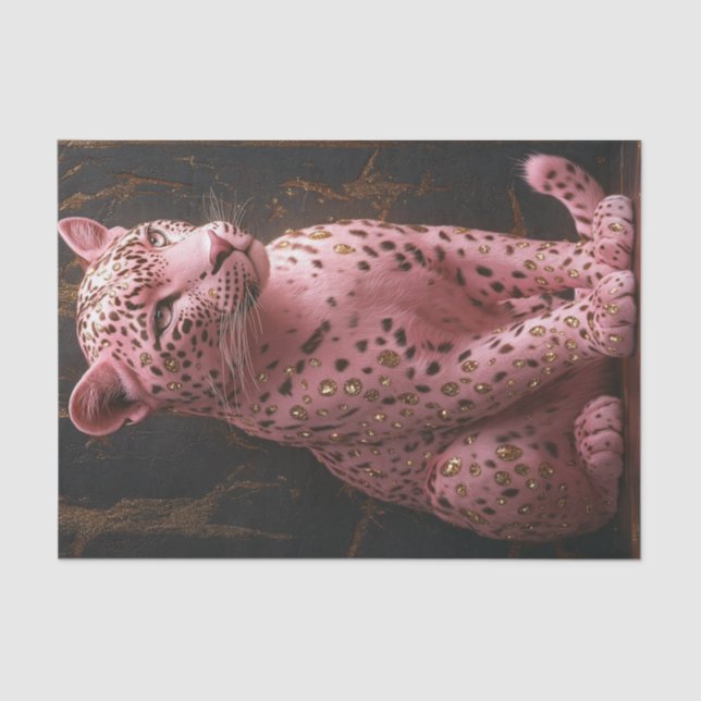 Papel De Seda Fantasía de leopardo rosa8 (Anverso)
