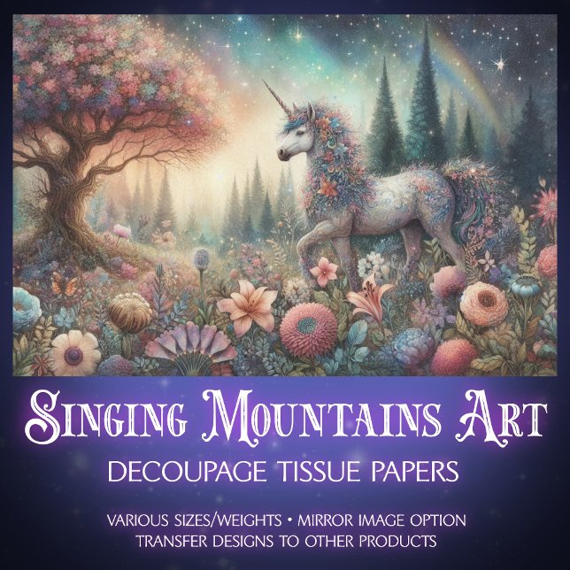 Papel De Seda Fantasía de Woodland Flor unicornio (Subido por el creador)