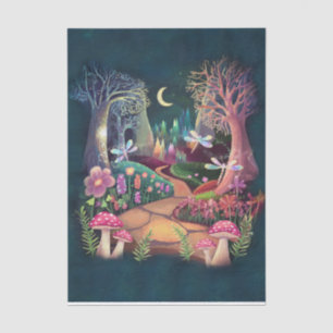 Papel De Seda Fantasía de Woodland, la tierra de la naturaleza m