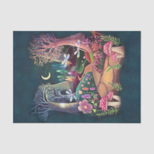 Papel De Seda Fantasía de Woodland, la tierra de la naturaleza m