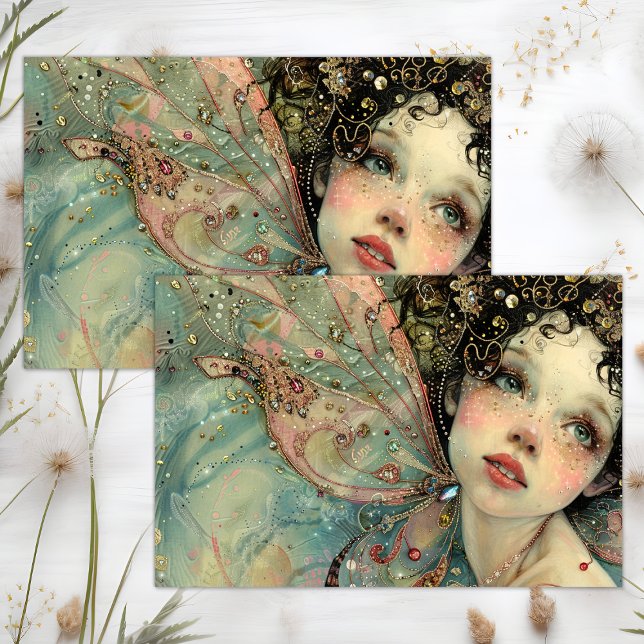 PAPEL DE SEDA FANTASÍA DECOUPAGE DE HADAS (FANTASY FAIRY DECOUPAGE TISSUE PAPER)