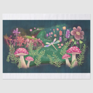 Papel De Seda Fantasía del bosque, tierra de hadas caprichosa de