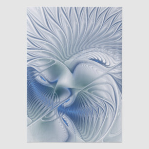Papel De Seda Fantasía dinámica abstracta tonos azules arte frac