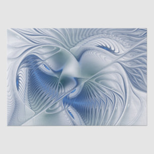 Papel De Seda Fantasía dinámica abstracta tonos azules arte frac