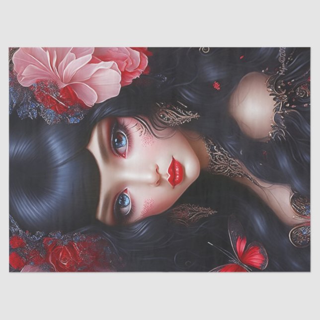 Papel De Seda Fantasía dulce flor Hada Princesa Desnuda (Anverso)