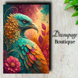 Papel De Seda Fantasía Fénix Decoupage
