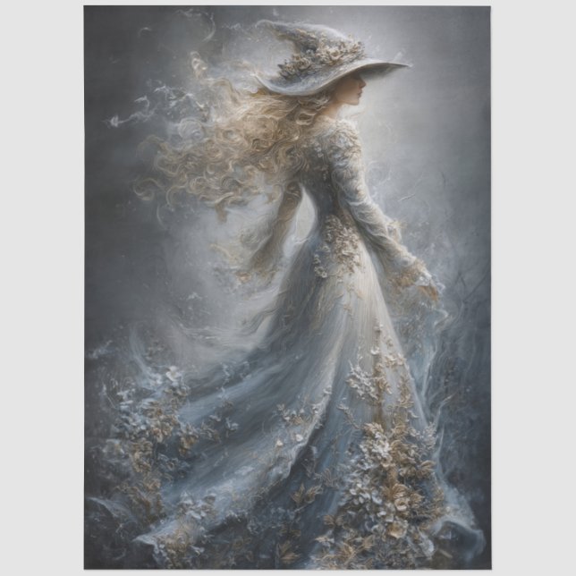 Papel De Seda Fantasía gótica de bruja mística para decoupage (Anverso)