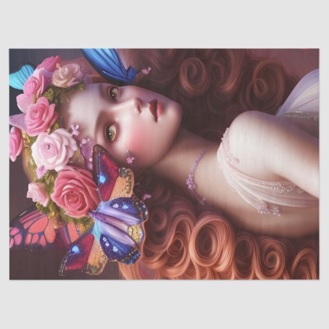 Papel De Seda Fantasía Hermosa Princesa de Hadas (Anverso)