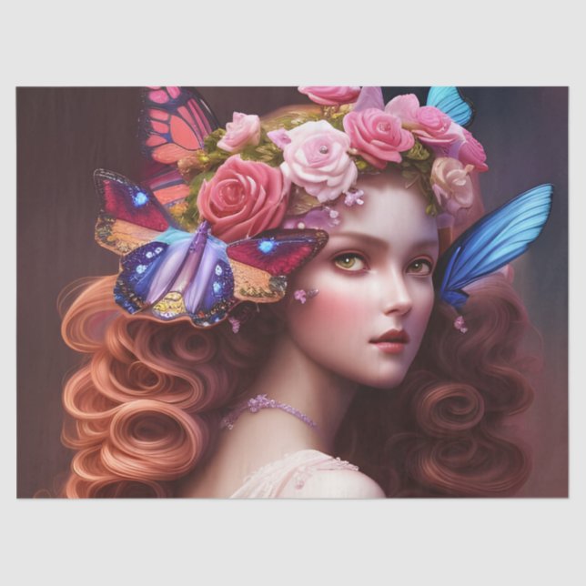 Papel De Seda Fantasía Hermosa Princesa de Hadas (Anverso)