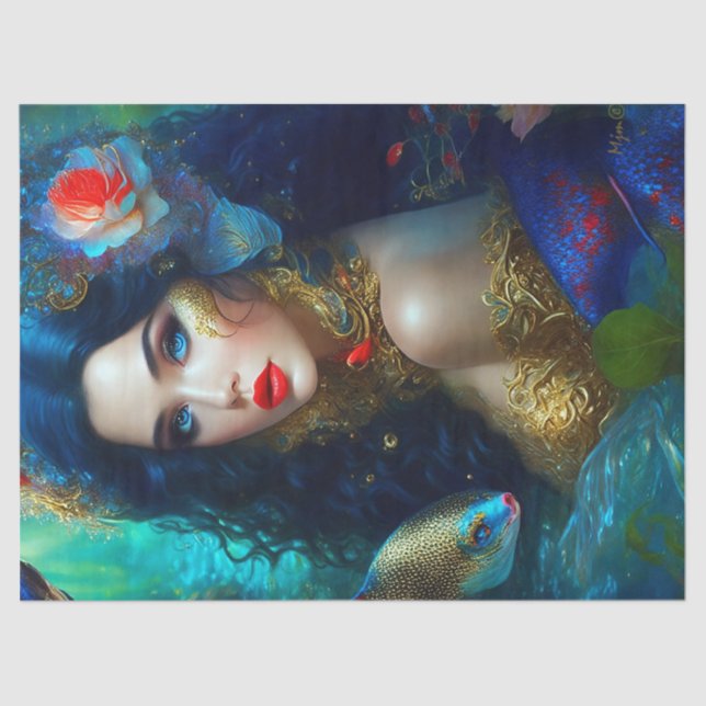 Papel De Seda Fantasía Hermosa Sirena 1 Desnudo (Anverso)