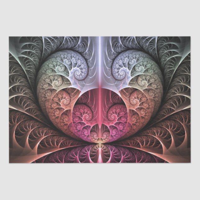 Papel De Seda Fantasía irreal abstracta arte fractal (Anverso)