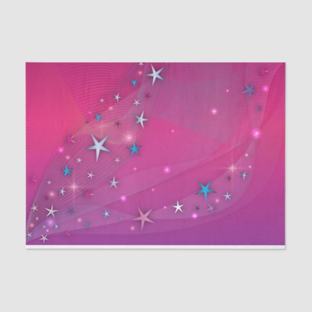 Papel De Seda Fantasía mágica estrellas celestes oníricas en mag (Anverso)