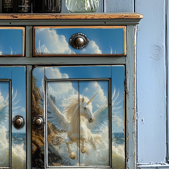 Papel De Seda Fantasía mítica azul unicornio Pegasus (Subido por el creador)