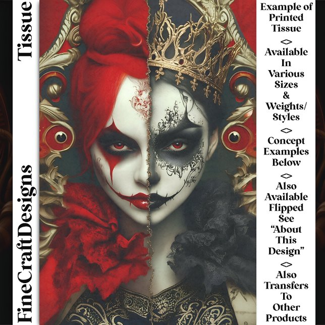 Papel De Seda Fantasía oscura Reina gótica arte DA4R Decoupage (Subido por el creador)