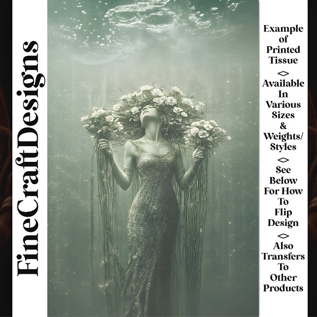 Papel De Seda Fantasía Subacuática Mundo Floral Verde V9 Decorac (Subido por el creador)