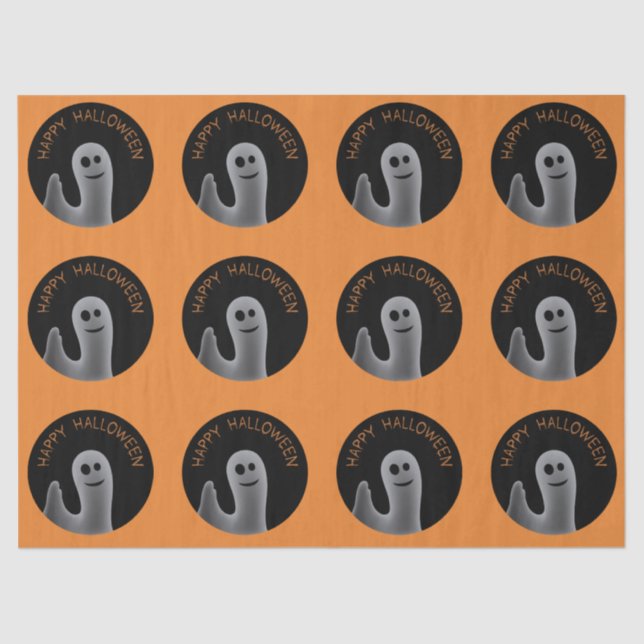 Papel De Seda Fantasma amistosa (Halloween feliz) (Anverso)