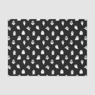 Papel De Seda Fantasma Boo Patrón de negro y blanco Halloween