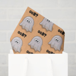 Papel De Seda Fantasma Confundido Dice "¿Oob?" Divertido Dibujo 