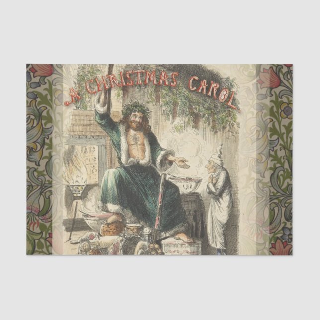 Papel De Seda Fantasma de la Navidad Presente Scrooge (Anverso)