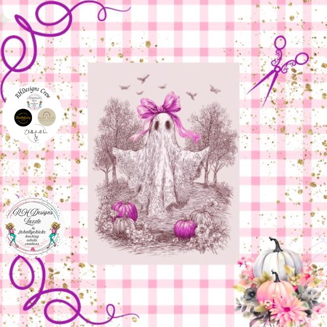 Papel De Seda Fantasma descompuesta en Halloween rosa de encaje (Subido por el creador)