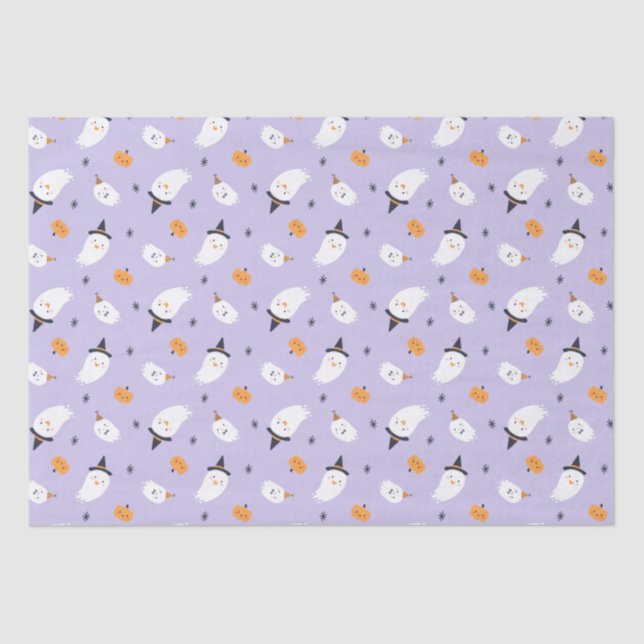 Papel De Seda Fantasma morado y calabaza (Anverso)