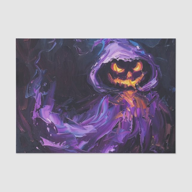 Papel De Seda Fantasma violeta Jack O Lantern (Anverso)