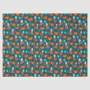 Papel De Seda Fantasmas Acogedores y Calabazas