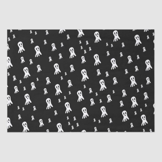 Papel De Seda Fantasmas oscuros de Halloween (Anverso)