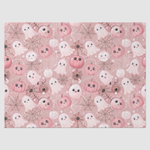 Papel De Seda Fantasmas rosas y calabazas Halloween sinusal