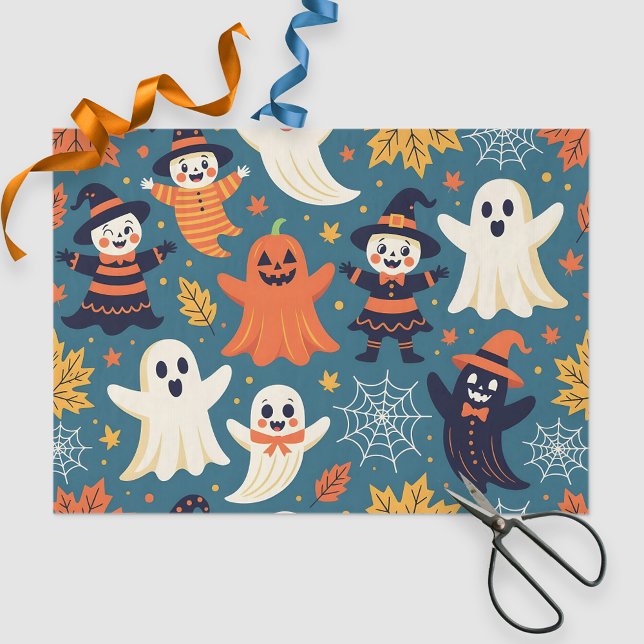Papel De Seda Fantasmas y brujas amistosas de Halloween hojas de (Subido por el creador)