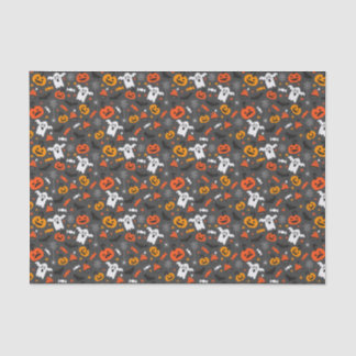 Papel De Seda Fantasmas y calabazas fantasmagóricos
