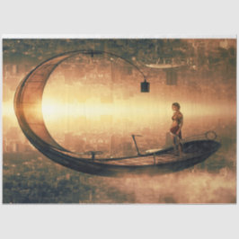 Papel De Seda Fantasy Boat Travel 20x30 Decoupage