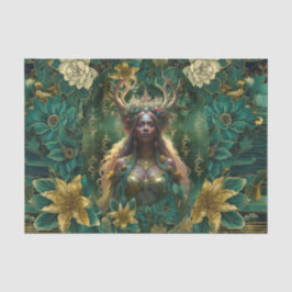 Papel De Seda Fantasy Emerald Queens of the Forest Decoupage